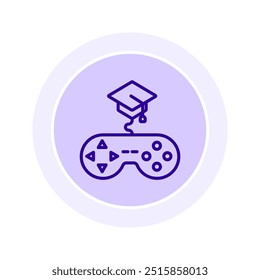 Icono de Juegos educativos, juegos, aprendizaje, diversión, icono de línea interactiva, icono de Vector editable, píxel perfecto, archivo ai del ilustrador