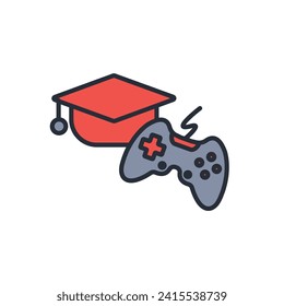 educational games icon. vector.Editable stroke.linear style sign for use web design,logo.Symbol illustration.