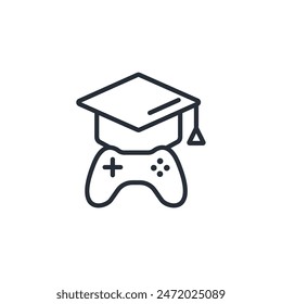 Icono de juegos educativos. Vector.Trazo editable.signo de estilo lineal para usar Diseño web,logo.Ilustración de símbolo.