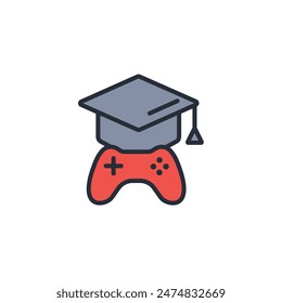 educational games icon. vector.Editable stroke.linear style sign for use web design,logo.Symbol illustration.