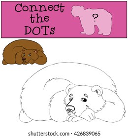Educational games for kids: Connect the dots. Cute bear smiles.