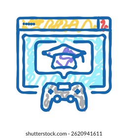 educational games primary school doodle icon sketch vector. educational games primary school sign. isolated symbol illustration
