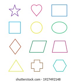 Educational geometric shapes set. Understanding of geometry poster for teaching and learning in school