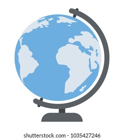 An educational globe, flat icon