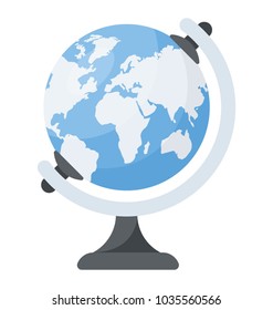 An educational globe, flat icon