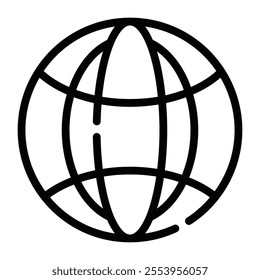 Educational globe icon, ideal for geography, learning, and travel designs. Perfect for school and exploration projects.