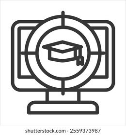 Educational Goal Outline Icon Vector Illustration