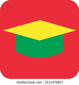 Educational graduation hat, illustration, vector on a white background.