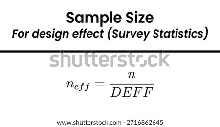 An educational graphic displaying the statistical formula for calculating effective sample size in survey research.