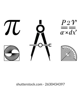 Educational Graphic of Mathematical Symbols and Tools