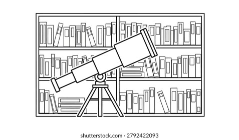 Educational graphic representing science, astronomy, research, and the pursuit of knowledge.