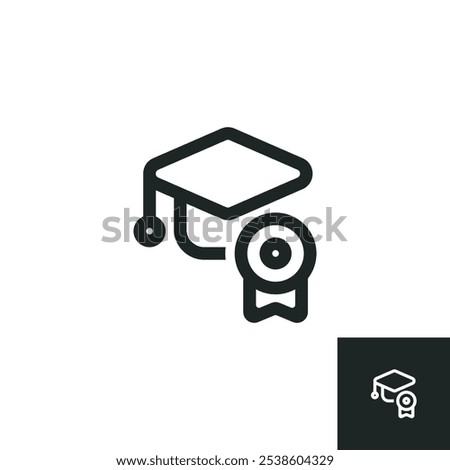 Educational guarantee icon isolated on white background. Vector illustrations are made with vector-based software, not AI generated results.
