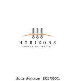 Educational horizon with simple modern design book elements