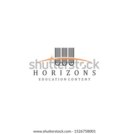 Educational horizon with simple modern design book elements