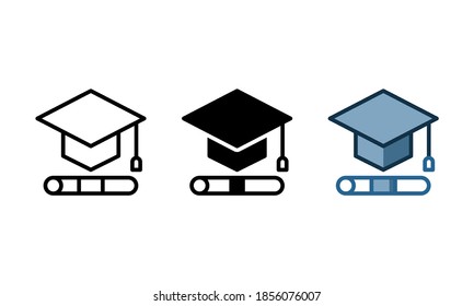 Educational icon. With outline, glyph, and filled outline styles