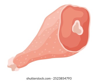 An educational illustration showcasing the cut and part of raw chicken meat