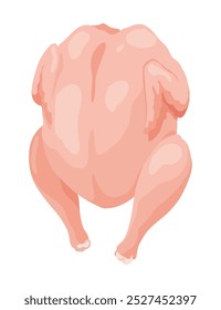 An educational illustration showcasing the cut and part of raw chicken meat