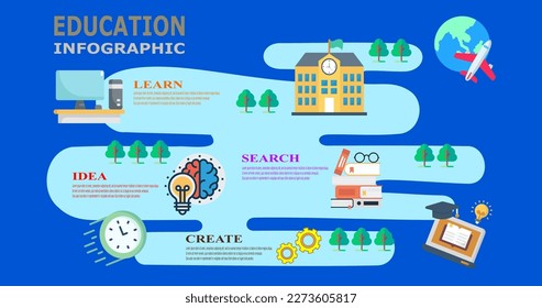 Educational Infographic Options. with drawing signs, Vector illustration Can be used for layout, workflow, banner, diagram, number options, step-up options, web design