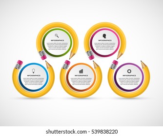 Educational Infographics template. For business presentations or information banner.