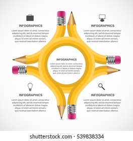 Educational Infographics template. For business presentations or information banner.