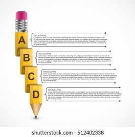 Educational Infographics template with pencil