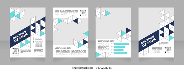 Educational institution blank brochure design. Template set with copy space for text. Flyers with polygonal background. Premade corporate reports collection. Editable 4 paper pages