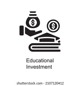 Educational Investment vector Solid Icon Design illustration. Educational Technology Symbol on White background EPS 10 File