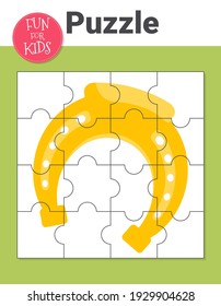 Educational Jigsaw Puzzle Game for Children. Cut and glue preschool kids activity. Learning together children toy square game. Kindergarten flashcard jigsaw pieces

