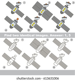 The educational kid matching game for preschool kids with easy gaming level, he task is to find similar objects, to compare items and find two same Space Stations