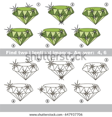 The educational kid matching game for preschool kids with easy gaming level, he task is to find similar objects, to compare items and find two same Jeverly Stone Emeralds