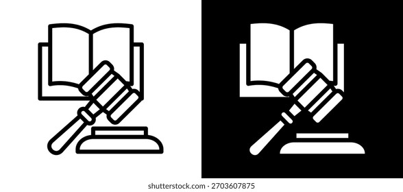Icono de ley educativa Ilustración vectorial whiteblack
