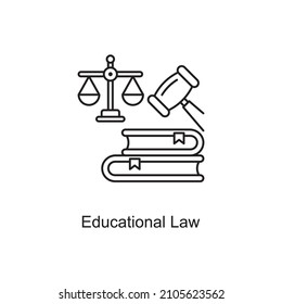 Educational Law vector Outline Icon Design illustration. Educational Technology Symbol on White background EPS 10 File