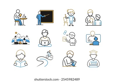 Educational and Learning Activities Outline Vector