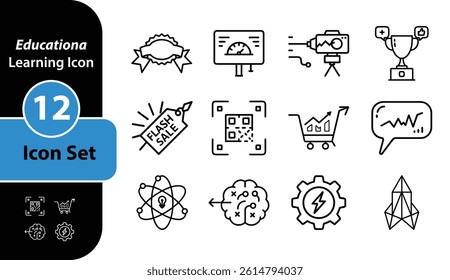 Educational learning liner icon of vector illustration on white background