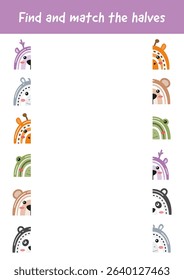 Educational learning worksheet for kids. Preschool kindergarten educational page for children. Learning, early development game, logical activities for kids. Training focus, attention, concentration.
