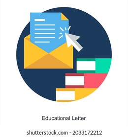 Educational Letter or Document Icon Concept