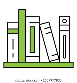 Icono De Biblioteca Educativa Con Libros Y Conocimiento