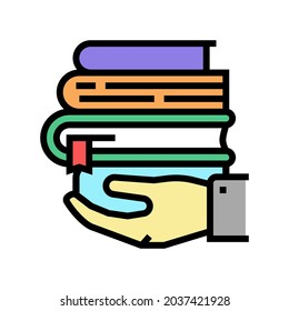 educational literature color icon vector. educational literature sign. isolated symbol illustration
