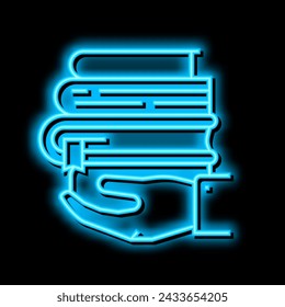 educational literature neon light sign vector. educational literature illustration