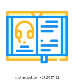 educational literature for worker call center color icon vector. educational literature for worker call center sign. isolated symbol illustration