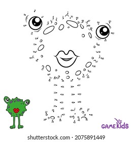 An educational logic game for children. Vector illustration. Cute monster