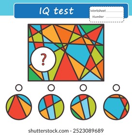 Educational logic puzzle game for children. Find what is hidden behind the element. IQ test. An activity for preschool children and toddlers. Worksheet