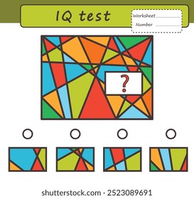 Educational logic puzzle game for children. Find what is hidden behind the element. IQ test. An activity for preschool children and toddlers. Worksheet