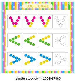 Juego educativo lógico para niños. Tarea para el desarrollo del pensamiento lógico. Actividad de la hoja de cálculo preescolar. Ilustración vectorial.