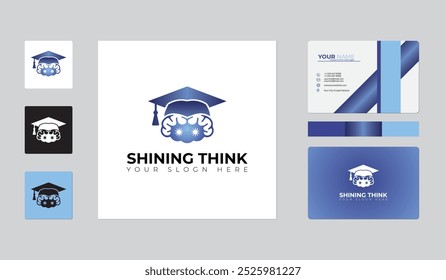 Educational logo and business card, institute logo and business card template