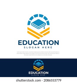 Educational Logo Design School book Vector illustration of education university, symbol, icon