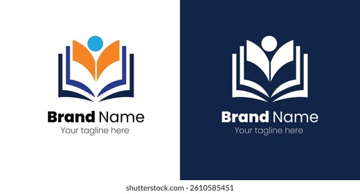 Educational Logo Design vector. Open Book logo design. learning knowledge logo design vector illustration