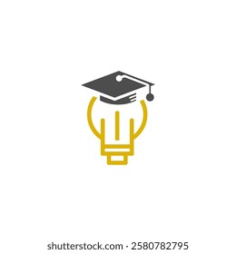 An educational logo featuring a lightbulb forming a Q and a graduation cap above, in gray and gold, on a white background