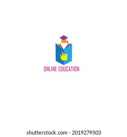 educational logo or online educational flat illustration