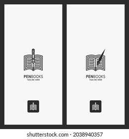 Libro de plantillas de conjunto de logotipos educativos Vector de iconos de lápiz